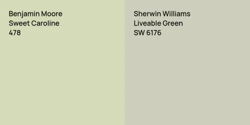 478 Sweet Caroline vs SW 6176 Liveable Green