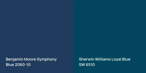 2060-10 Symphony Blue vs SW 6510 Loyal Blue