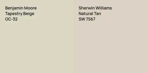 OC-32 Tapestry Beige vs SW 7567 Natural Tan