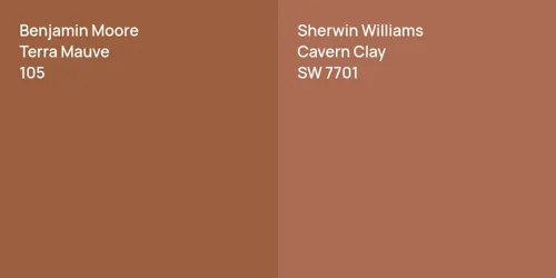 105 Terra Mauve vs SW 7701 Cavern Clay