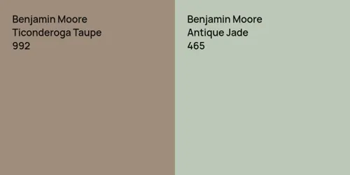 992 Ticonderoga Taupe vs 465 Antique Jade