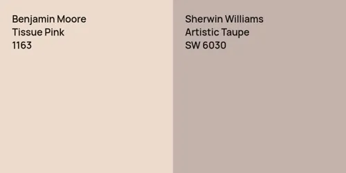 1163 Tissue Pink vs SW 6030 Artistic Taupe