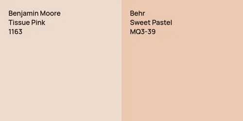 1163 Tissue Pink vs MQ3-39 Sweet Pastel