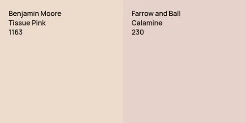 1163 Tissue Pink vs 230 Calamine