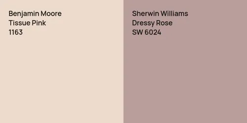 1163 Tissue Pink vs SW 6024 Dressy Rose