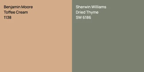 1138 Toffee Cream vs SW 6186 Dried Thyme