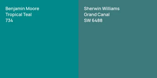 734 Tropical Teal vs SW 6488 Grand Canal