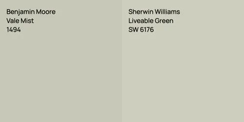 1494 Vale Mist vs SW 6176 Liveable Green