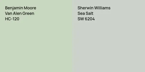 HC-120 Van Alen Green vs SW 6204 Sea Salt