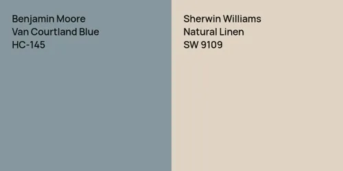 HC-145 Van Courtland Blue vs SW 9109 Natural Linen