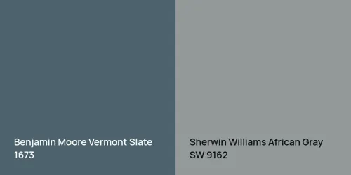 1673 Vermont Slate vs SW 9162 African Gray