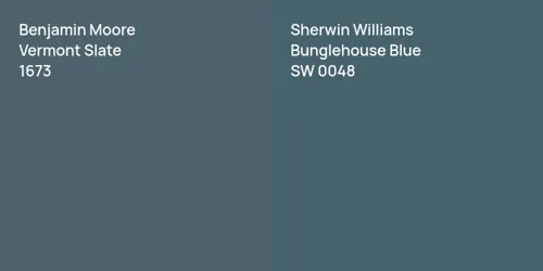 1673 Vermont Slate vs SW 0048 Bunglehouse Blue