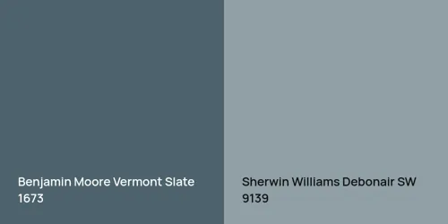 1673 Vermont Slate vs SW 9139 Debonair