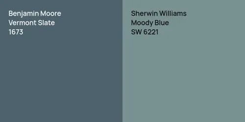 1673 Vermont Slate vs SW 6221 Moody Blue