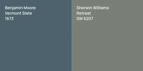 1673 Vermont Slate vs SW 6207 Retreat