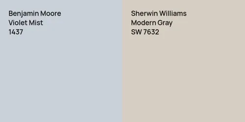 1437 Violet Mist vs SW 7632 Modern Gray