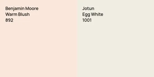 892 Warm Blush vs 1001 Egg White