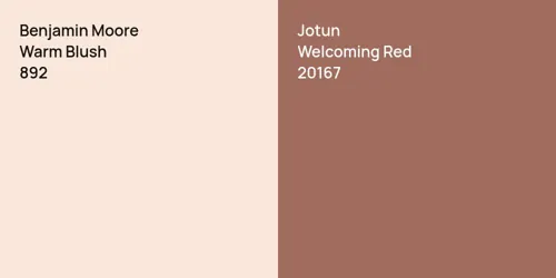 892 Warm Blush vs 20167 Welcoming Red