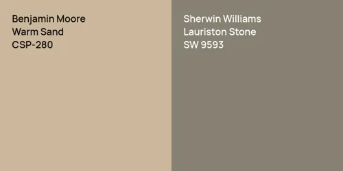 CSP-280 Warm Sand vs SW 9593 Lauriston Stone