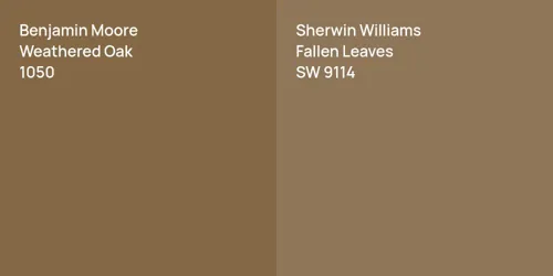 1050 Weathered Oak vs SW 9114 Fallen Leaves