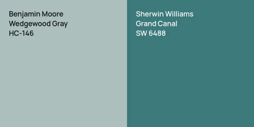 HC-146 Wedgewood Gray vs SW 6488 Grand Canal