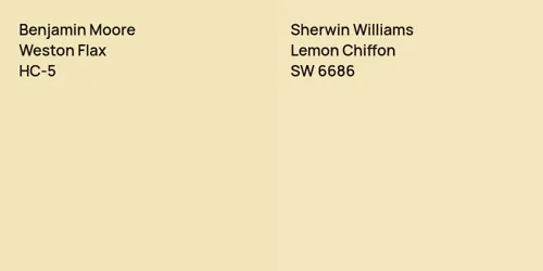 HC-5 Weston Flax vs SW 6686 Lemon Chiffon