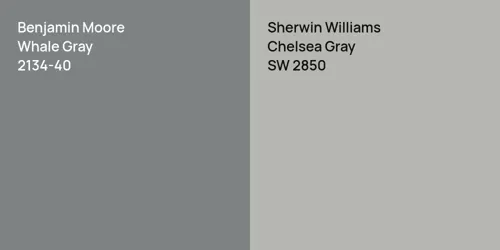 2134-40 Whale Gray vs SW 2850 Chelsea Gray