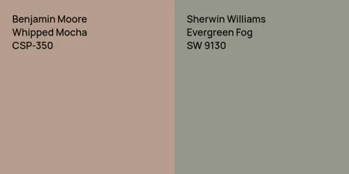 CSP-350 Whipped Mocha vs SW 9130 Evergreen Fog