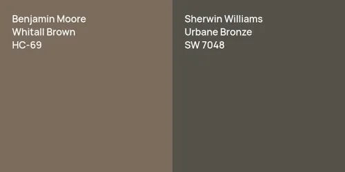 HC-69 Whitall Brown vs SW 7048 Urbane Bronze