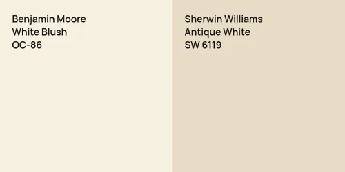 OC-86 White Blush vs SW 6119 Antique White