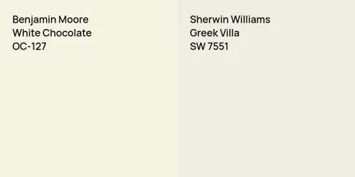 OC-127 White Chocolate vs SW 7551 Greek Villa