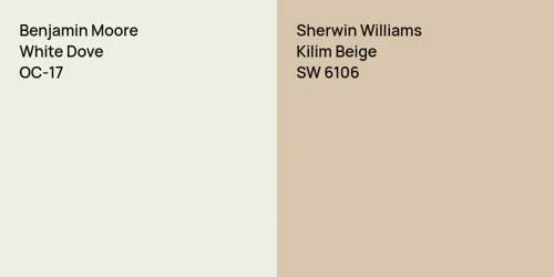 OC-17 White Dove vs SW 6106 Kilim Beige