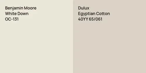 OC-131 White Down vs 40YY 65/061 Egyptian Cotton