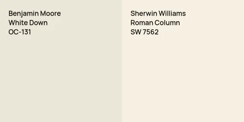 OC-131 White Down vs SW 7562 Roman Column