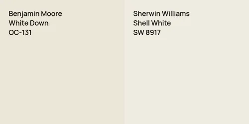 OC-131 White Down vs SW 8917 Shell White