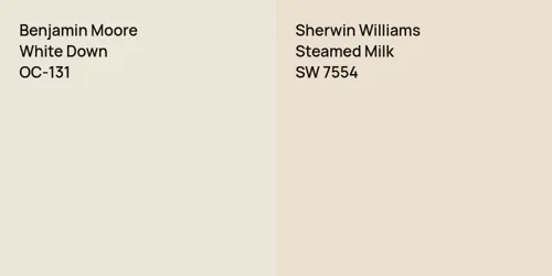 OC-131 White Down vs SW 7554 Steamed Milk