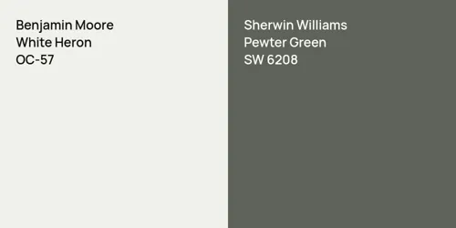 OC-57 White Heron vs SW 6208 Pewter Green