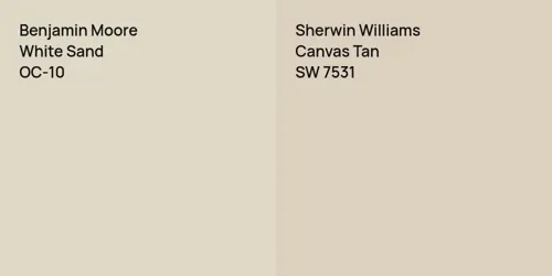 OC-10 White Sand vs SW 7531 Canvas Tan