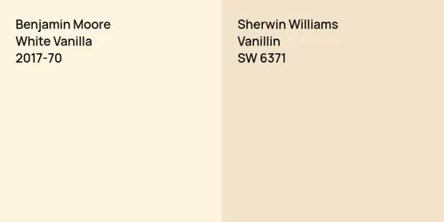 2017-70 White Vanilla vs SW 6371 Vanillin