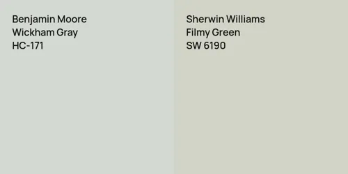 HC-171 Wickham Gray vs SW 6190 Filmy Green