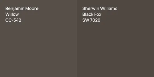 CC-542 Willow vs SW 7020 Black Fox