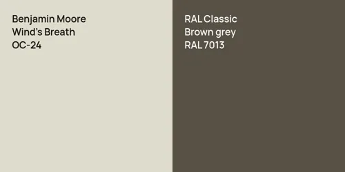 OC-24 Wind's Breath vs RAL 7013  Brown grey