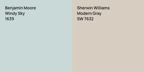 1639 Windy Sky vs SW 7632 Modern Gray