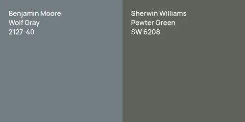 2127-40 Wolf Gray vs SW 6208 Pewter Green