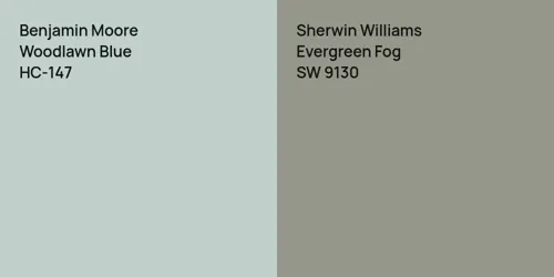 HC-147 Woodlawn Blue vs SW 9130 Evergreen Fog