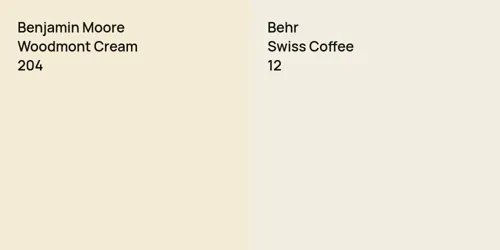 204 Woodmont Cream vs 12 Swiss Coffee