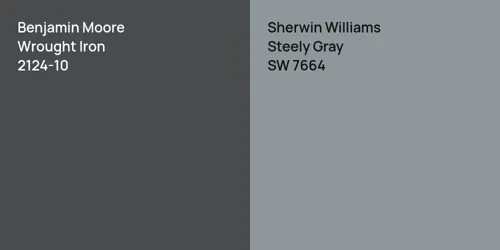 2124-10 Wrought Iron vs SW 7664 Steely Gray