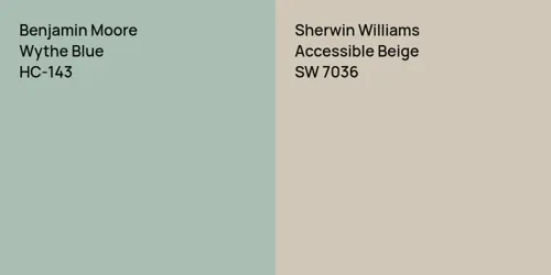 HC-143 Wythe Blue vs SW 7036 Accessible Beige