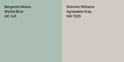 HC-143 Wythe Blue vs SW 7029 Agreeable Gray