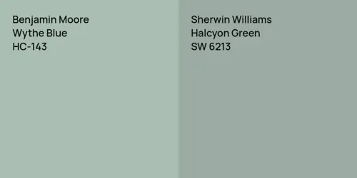 HC-143 Wythe Blue vs SW 6213 Halcyon Green